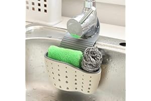 VANVENE Kitchen Sink Shelf Soap Sponge Drain Rack Holder Double Decker Hanging Basket Storage Suction Cup Kitchen Organizer Sink Accessories Wash Dropshipping-Beige,1Pcs