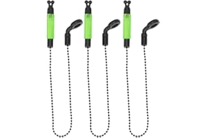 DAWWOTI Bite Indicator 3pcs Light Fishing Alarms Portable Bobbins Hangers Alerter Tackle Swinger Carp Practical Accessories Outdoor Rod Illuminated(Green)