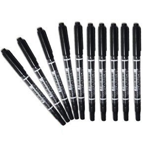 SODIAL(R)10 Pcs Tattoo Pen Tattoo Skin Marker Marking Scribe Pen Fine & Reg Tip - Tattoo Pen