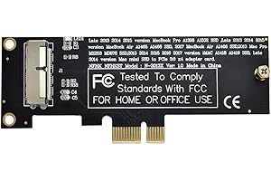 xiwai PCI Express PCI-E 1X a 12 + 16Pin 2013-2017 Tarjeta de conversión SSD Mac Pro Air para A1493 A1502 A1465 A1466