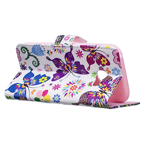 für Smartphone Samsung Galaxy A5 2017 Hülle, Leder Tasche für Samsung Galaxy A5 2017 Flip Cover Handyhülle Bookstyle mit Magnet Kartenfächer Standfunktion ( + Staubstecker) - 4