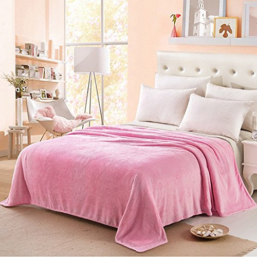 Preisvergleich Produktbild Swiftswan Flannel Luxury Blanket, Leichte gemütliche Plüsch Mikrofaser Solide Decke Plüsch Decke für Sofa Couch 39.37"X27.55"