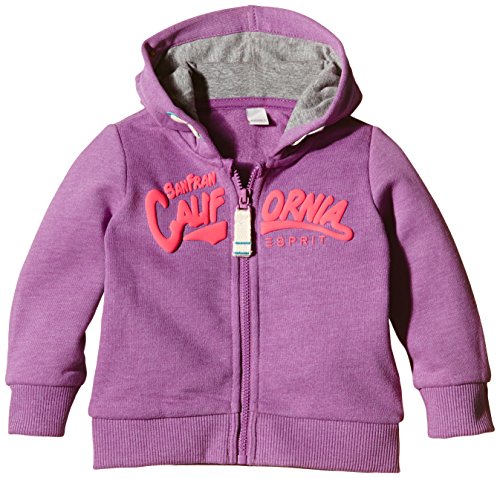 ESPRIT Baby-Girls 095EEAJ001 ESS SS Cardigan Hoodie, Dark Pink, 9-12 Months (Manufacturer Size:80)