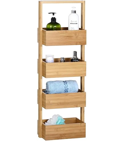 Étagère Pour SDB 4 Niveaux En Bambou Five