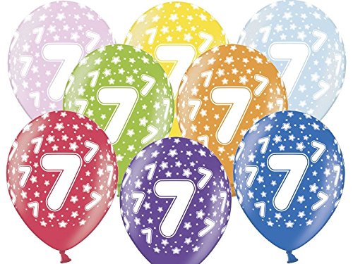 12 Luftballons 30 cm zum 7. Geburtstag - Kindergeburtstag Ballon - Kleenes Traumhandel®