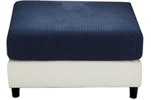 MIECOAE Stool Covers Square Rectangular Footstool Cover Stretch Ottoman Cover, Thicker Stretch Pouffe Cover Foot Stool Jacquard Velvet Slipcovers With Elastic Bottom, Machine Washable (Color : #7, Size : 45