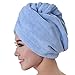Koly Women's Microfiber Bath Towel Hair Dry Hat Cap Quick Drying Shower Caps (Blue)