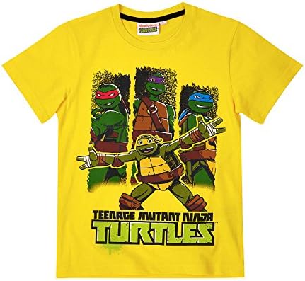 Teenage Mutant Ninja Turtles T shirt boys Age 6 - 12 years New Arrival (10 Years, Yellow)