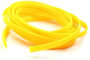 Othmro Gaine extensible en PET pour câble électrique haute température - 3 m x 8 mm - Jaune