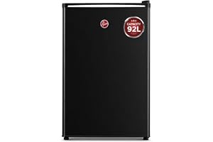 Hoover 92L Compact Single Door Refrigerator with Freezer Compartment, Adjustable Temperature Control, Reversible Door, Mini Fridge for Bedroom, Office & Hotel, 1 Year Warranty,Black – HSD-K92-B