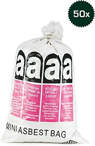 50 x Enviro Superbag PP Double Locking Laminated Woven Fabric Bag Asbestos 70 x 110 cm (Asbestbag)