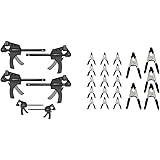 Amazon Basics - Set di 6 morsetti a barra: 2 unità da 10,16 cm, 4 unità da 15,24 cm & Set di 20 morsetti a molla in acciaio: 