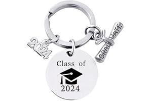 Senidea Abitur 2024 Geschenk, Abschluss 2024 Schlüsselanhänger mit 2024 Anhänger Edelstahl Graduation Keychain, Bachelor Master Abschluss Geschenk