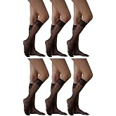 ALYA UNDERWEAR Kadın Parlak Diz Altı &Ccedil;orap 15 Denye, İnce Fit, 6'lı Paket, Siyah