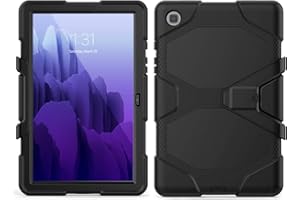 SDTEK Étui Coque pour Samsung Galaxy Tab A7 10.4 Housse Robuste pour Tablette Robuste avec Protecteur écran, Porte-Stylet Et Support Intégrés (Noir)