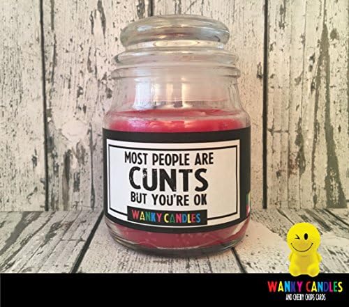 WANKY CANDLES Rude/ Funny/ Offensive/ Humour / Novelty - Most People are Cunts