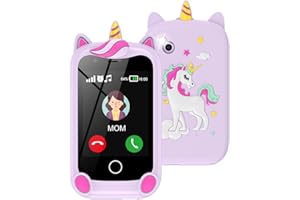 UCANI Kids Phone for Girls Boys, 2.8 Inch Touchscreen Learning Toy for Kids Age 4-12 with Phone call, Camera, Game, Music, Alarm, kids mobile phones Christmas Birthday Gifts (Matte purple)