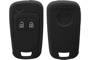 kwmobile Key Cover Compatible with Vauxhall (Opel) Chevrolet 2 Button Car Flip Key - Soft Silicone Car Key Fob Holder Protector Case - Black