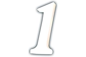 DECOPATCH Décopatch AC341O - Un support en papier blanc mâché 1,5x4,5x12 cm, Petit chiffre 1