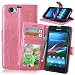 Produktbild Nancen Sony Xperia Z1 Compact/Z1 mini Lederhülle Neu Style Acht Farbe Weich PU Flip Case Ledertasche/Schutz Etui, Einfach Vintage Kollektion Karten Slot Foto Wallet Hülle Handy Tasche Zubehör