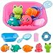 Produktbild NEDOON Bad Spielzeug 9 PCS Baby Spaß Farbe und Tier Bildung Spielzeug Schwimmende Badewanne Dusche Pool Badezimmer Spielzeug Für Baby Kleinkind Infant Kid Party