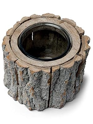 Générique Bougeoir rondin de bois 12 x 14 cm