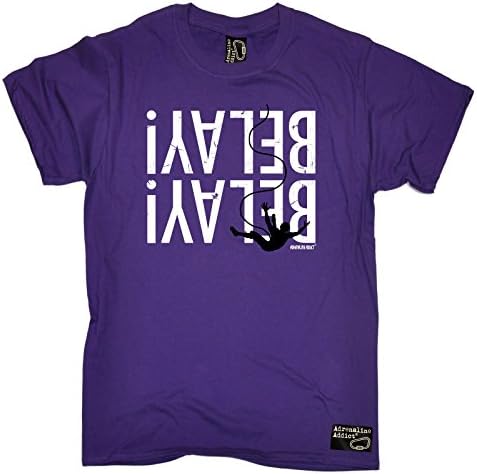 Adrenaline Addict Premium Mens Belay Belay T-Shirt Tee/Rock Climbing Funny Fashion Birthday Gift Bouldering accessories Clothing Christmas Present For him