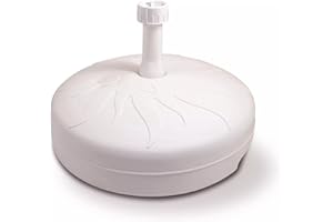URBNLIVING Pied de parasol rond en plastique pour jardin, terrasse, 14 L, 18 L, 20 L, blanc