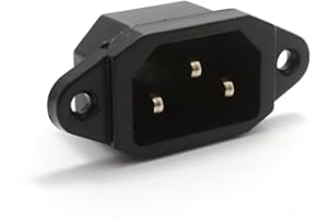 KENABLE CEI 10a C14 3 Broches Châssis Panneau Montage Fiche Broches Connecteur 6,35 mm Tabs
