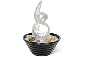 ‎KIOM Design LED Zimmerbrunnen Tischbrunnen FoTwist Perlmutt & schwarz 10750