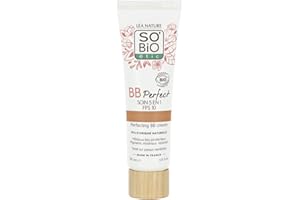 SO'BIO ÉTIC LÉA NATURE SO BiO étic| BB Crème 5 en 1 certifiée Bio - Perfect | Médium | Hydrate – Unifie – Lisse – Révèle l’éclat – Protège la peau | Hydrolat d'hibiscus bio| SPF 10 | Vegan | Made in France|30 ml