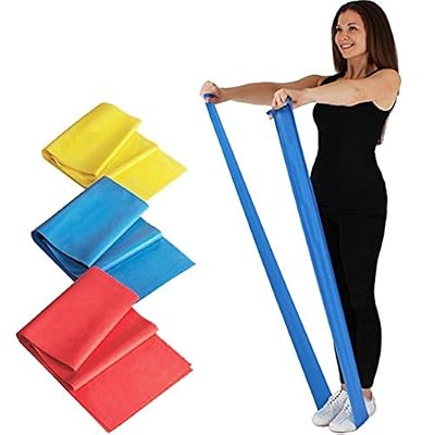 Potok Bandes élastiques de résistance,Theraband, Fitness, Yoga, Pilates, tonification, musculation, Lot de 3 avec 3 niveaux de difficultés différents