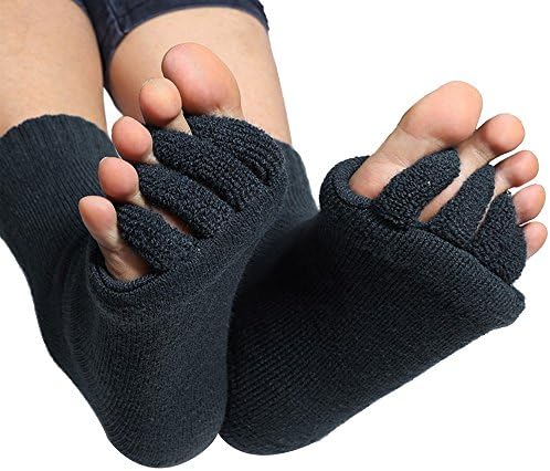 edgeam Wellness Unisex Toe Socks Toe Toe Spreader Holder Flip Flops PEDICURE FOOT MASSAGE Health black