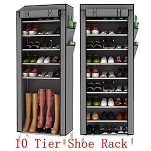 Schuhregal mit 10 Etagen Schrank für 27 Paar Schuhe stehend Lagerung