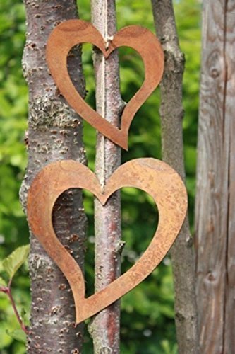 Dekoherz zum hängen aus Eisen Edelrost Patina, im Set