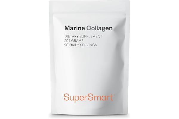 Collagène Marin Type I (Hydrolysé) - Breveté - Pur et Concentré - Contribue à la Bonne Santé de la Peau, Cheveux et Ongles - Sans Gluten - Supersmart