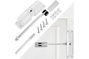 HEKOBAG Automatic Spring Door Closer, Spring Loaded Door Closer Adjustable Door Spring Closer for Interior Door Quiet Auto Door Closing with Adjusting Rod and Screws, Easy Install, Surface Mounted