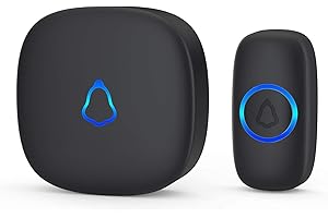 SUNDEER SECRUI Wireless Doorbell, Plug in Waterproof Battery Operated Cordless Doorbell Operating at 1,000 Feet Long Range with 32 Chimes 5 Volume Levels LED Light Easy Install for Home, School, Office