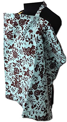 Palm and Pond Breastfeeding Cover - Turquoise Floral