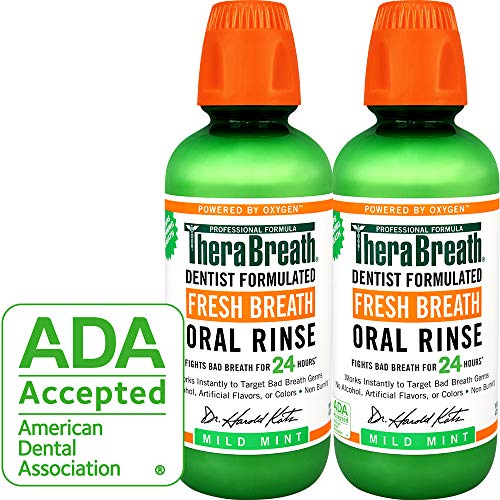 TheraBreath Dentist Recommended Fresh Breath Oral Rinse - Mild Mint Flavor, 16 Ounce (Pack of 2) RS.3210.94 (73.00% Off) - Amazon