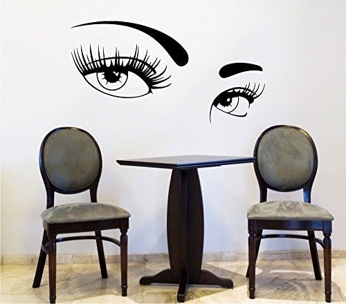 Wall Decals Makeup Eyes Face Girl Fashion Cosmetic Hairdressing Make Up Beauty Salon Hair Styling Vinyl Sticker Wall Decor Murals Wall Decal