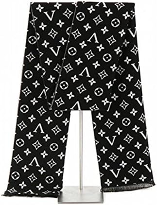 YANXH Men High-end Lattice Scarf Long Section Fashion Winter Keep Warm Scarf , a123 black and white