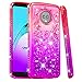 Produktbild Vectady für Moto G6 Hülle, Handyhülle Case Flüssig Durchsichtig Hüllen Transparent Glitzer Diamant Schutzhülle Cover Glitter Silikon Bumper Etui für Moto G6,Rosa Lila