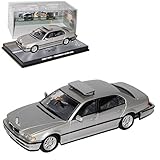 Aus Metall mit Plastikteilen B-M-W 7er 750iL E38 Silber 1994-2001 James Bond 1/43 Ixo Modell Auto mit individiuellem Wunschkennzeichen