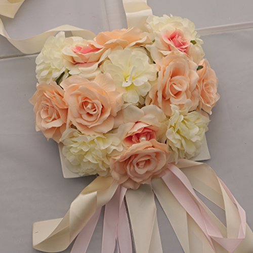 Gazechimp Hochzeit Antennenschleifen Autoschmuck Autoschleifen Hochzeit Set – Champagner, 25 cm - 3