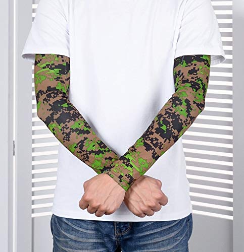 Preisvergleich Produktbild 5 Paar Sportarmmanschetten UV-Sonnenschutzkühlung Armhandschuh-Schutzhandschuhe (Color : Green)