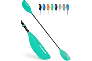 Abahub Pagaie Kayak Réglable 210cm à 230cm Rame Double Paddle Aluminium pour Kayak Aviron Bateau Canoë, Kayak Alliage D’Aluminium Tige Lames en Plastique en 12 Couleurs