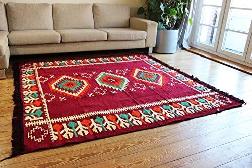 200 cm x 190 cm Carpet Kilim Oriental Rug Kelim /Floor Mat,Tapestry wall hanging ,Floor runner, Area Rug, Rugs,Teppich,Läufer,Tapis,ковер,alfombra,tapete, New, Damaskunst S 1-5-51