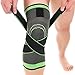 Produktbild lokep bequem und atmungsaktiv Kniebandage Knie Kompression Ärmel, 3-dimensionale Knit, verstellbare kompressionsgurte, 1 Stück für Herren & Damen Training Running Hiking Lifting Basketball (grün) M grün