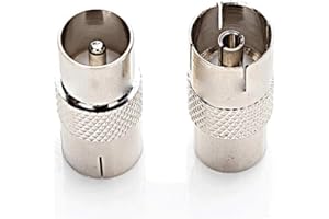 ZYSY 2 Pack TV Male to PAL Female 9.5mm TV Satellite Antenna RF Coax Adapter Connector